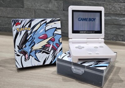 Nintendo Gameboy Advance SP Gyarados Pokémon Reshell Glass Screen & New Battery