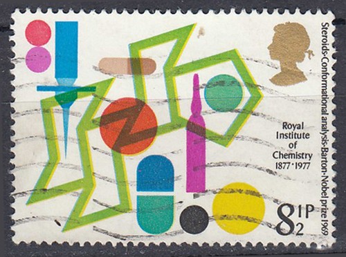 Großbritannien England gestempelt Chemie Chemiker Wissenschaft Labor 1977 / 2681