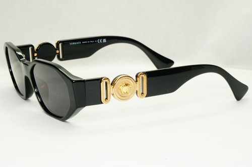 Versace Sunglasses Black Gold Medusa Octagon Angular Biggie MOD VE 3320-U GB1 - Picture 4 of 12