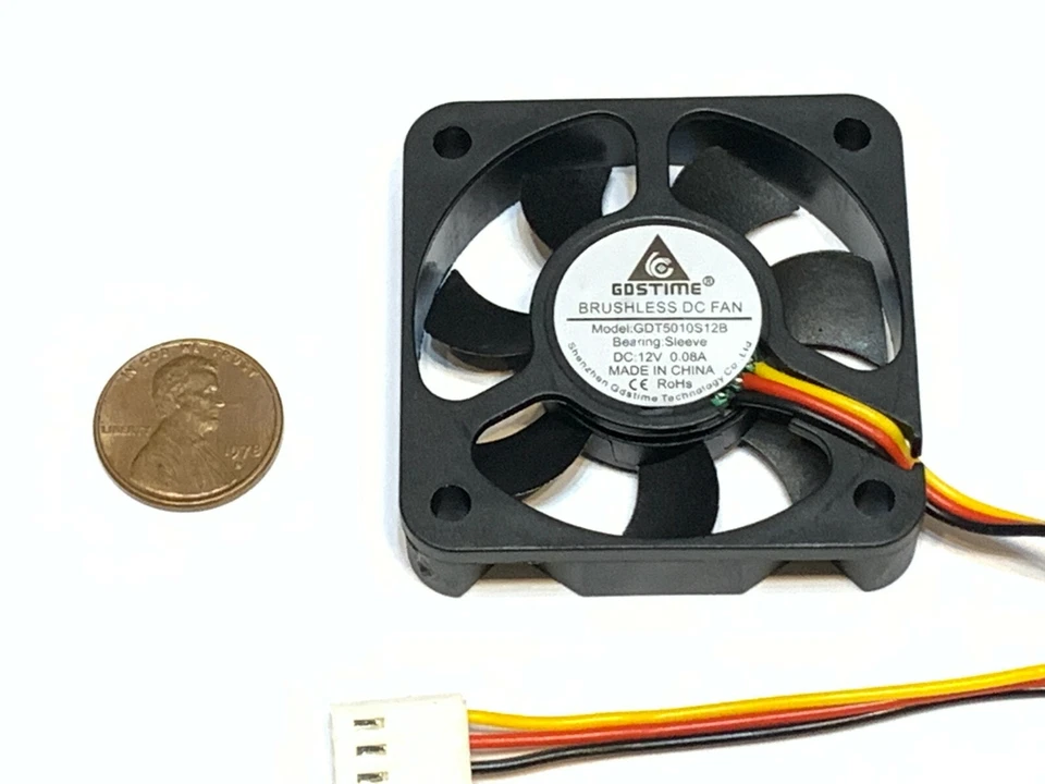 4 Pieces GDstime 12V 5010 3Pin Computer fan 50MM 5CM pc cooling Brushless C41 - Image 2 of 2