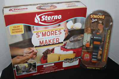 Sterno S'Mores Maker Campfire Kit Indoor/Outdoor & S'Mores To Love Roastin' Reel