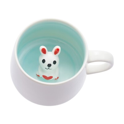 Rabbit Ceramic Cup Hidden 3D Animal Inside Mug,12 oz, Lovely Mug for Christma...