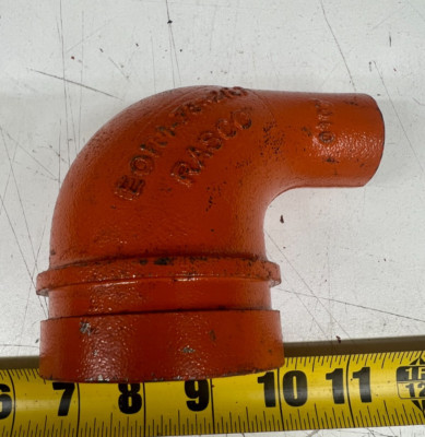 2-1/2'' x 3/4'' Rasco 90 Degree End Elbow Grooved x FNPT EOR1 Ductile Iron Fitting