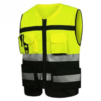 PROFI Warnweste Warnschutz mit 4 Taschen Warnjacke Jacke Weste Sicherheitsweste