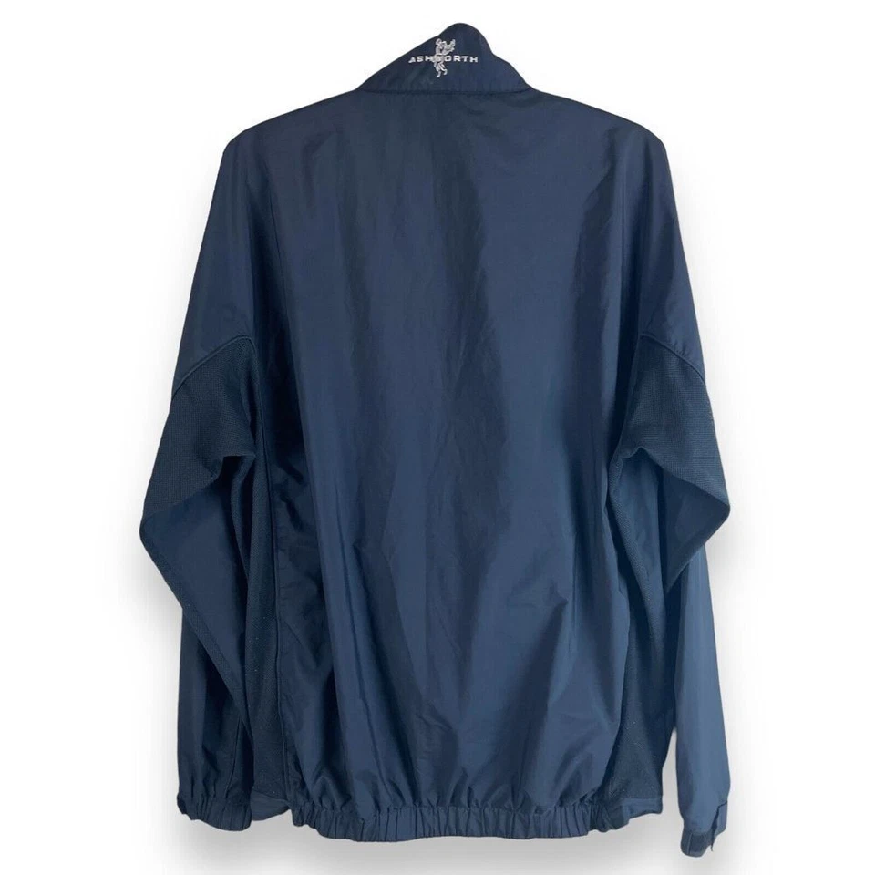 Jaqueta de chuva masculina Ashworth Weather Systems ventilada golfe M preta 1/4 zíper poliéster - Imagem 4 de 4