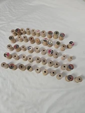 Vintage Variety of 50 Wooden Thread Spools Empty