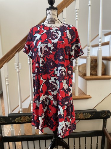 ~ Halogen Red Floral Dress ~ | eBay