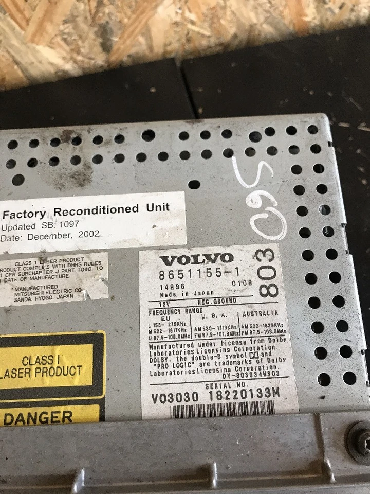 Volvo S60 2002 Year Rhd Radio Cd Player 86511551 - Image 3 of 4