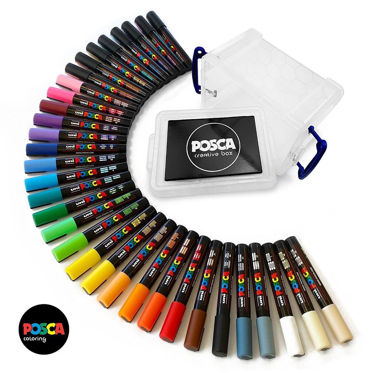 Posca Uni PC-1MR Lot de 2 marqueurs peinture Noir et blanc 0,7 mm :  : Cuisine et Maison