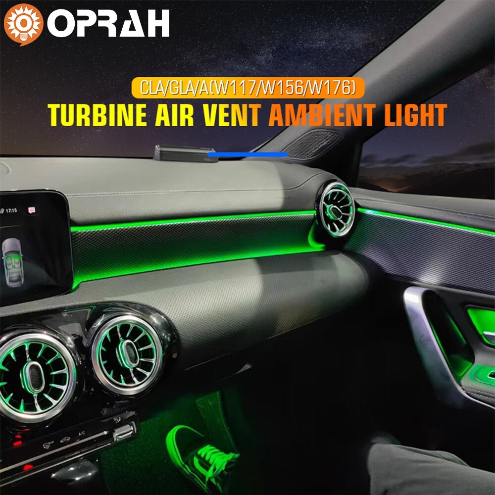 12-Color Air Vent LED Ambient Light for Mercedes CLA GLA A W117 W156 W176 Models