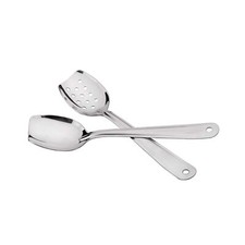 Flat Bottom Serving Spoon 18/8 Stainless Steel Slotted 10-Inch Set of 2