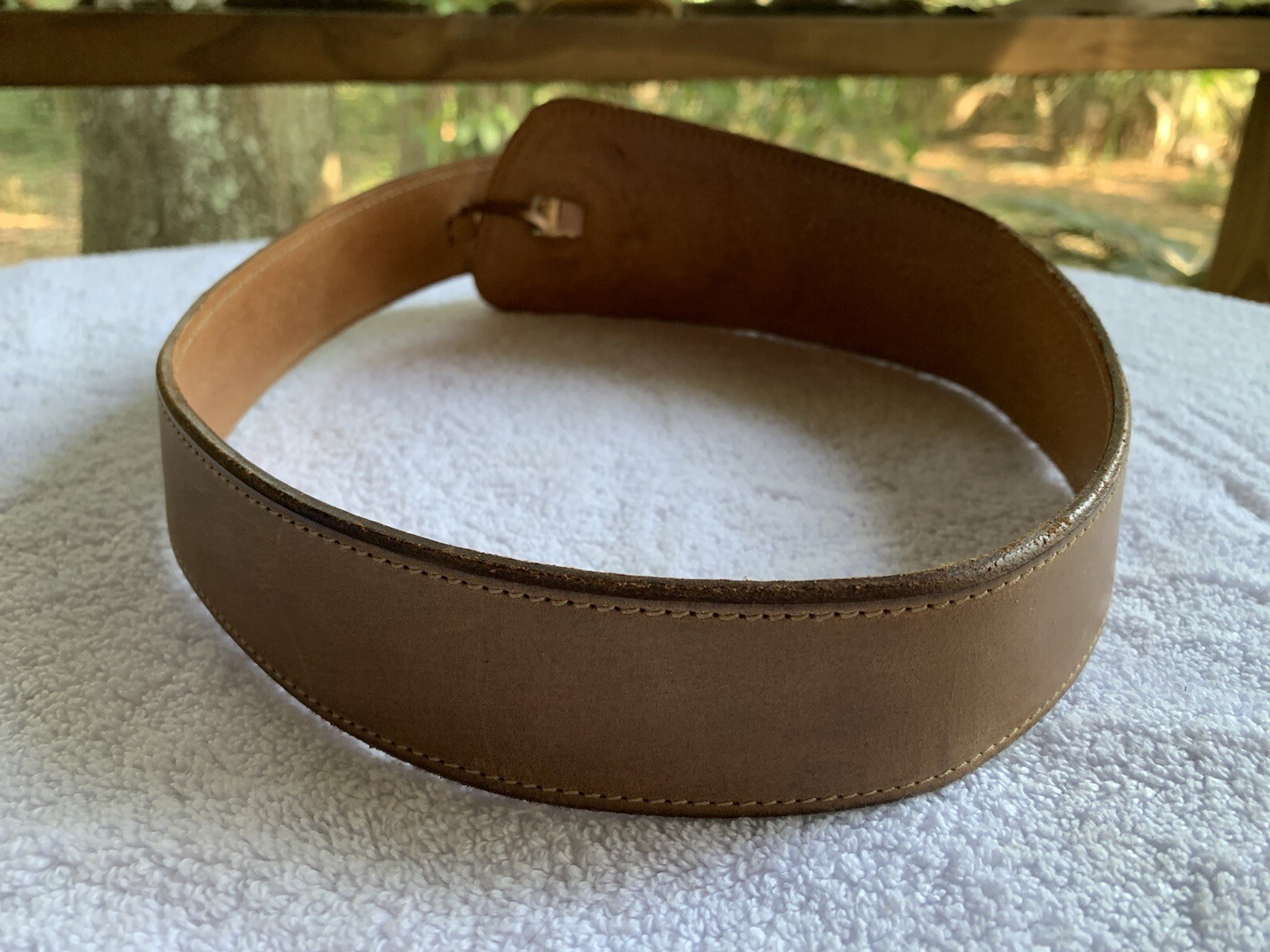 VTG Banana Republic Corset Belt Women Small Leather Tan England Asymmetric READ - Picture 14 of 14