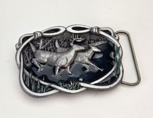 Buckles Of America Masterpiece Collection Stagg Deer Woods Stream BA-200 - Picture 4 of 6