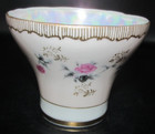 Vintage UCAGCO Japan Tea Cup Saucer Floral Rose Gold Trimmed Iridescent Interior — photo 7