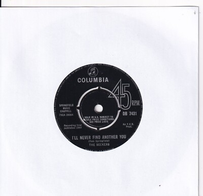 7'' Single - The Seekers -I'll never find another you