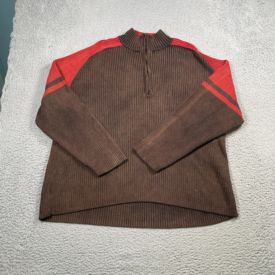 Suéter Nick Danger Para Hombre 2XL 1/4 Cremallera Manga Larga Cuello Simulado Tejido Acanalado Foto 4 de 4