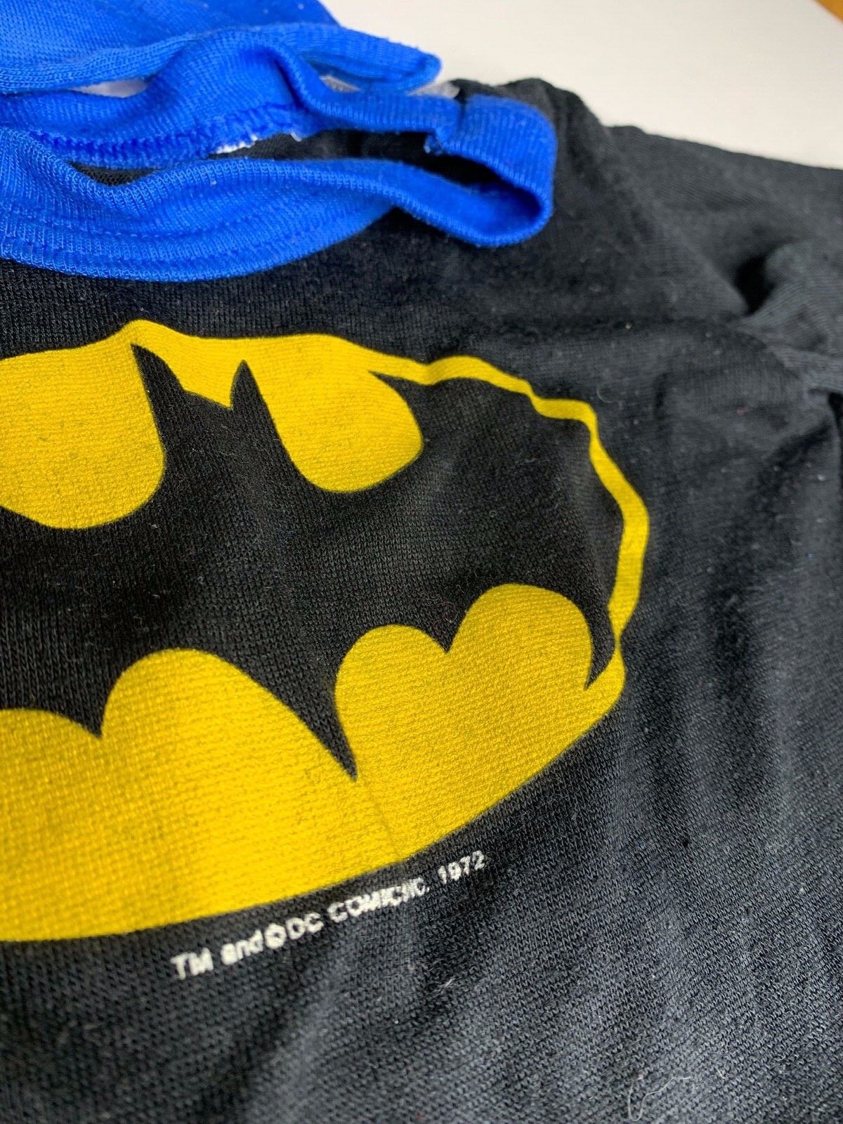 Vintage 1972 DC Comics Batman Size 3T Long Sleeve Shirt Cape Kids Top Costume image 2