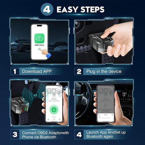 OBD2 Scanner Reader Bluetooth Wireless Auto Diagnostic Scan Tool for iOS Android - Picture 7 of 20