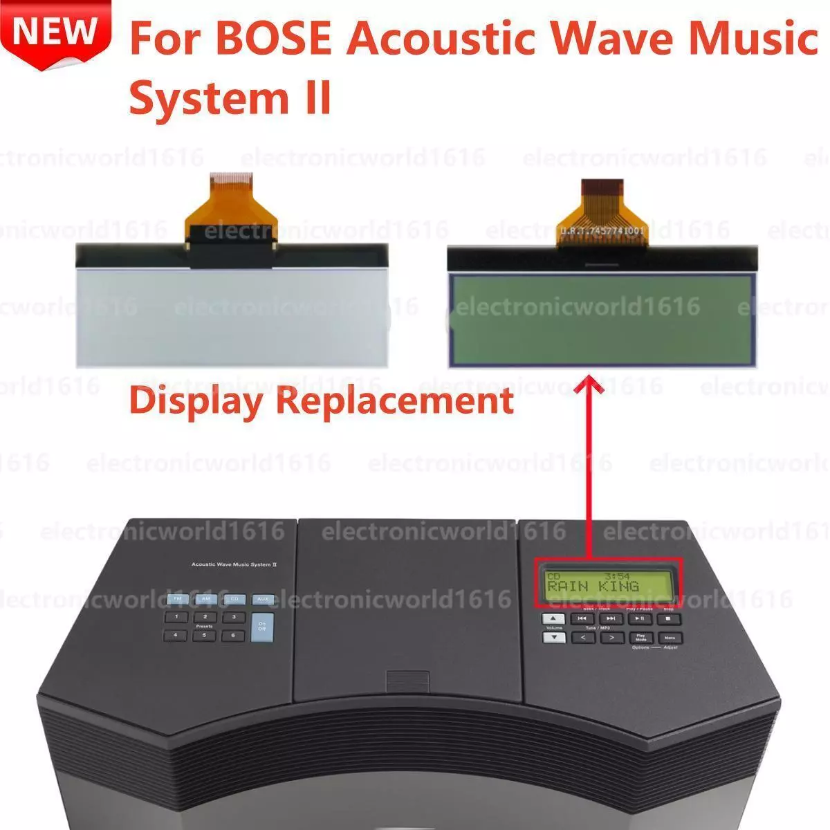 For BOSE Acoustic Wave Music System II Home Player LCD Display Screen  Repair NEW