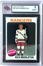 1975-76 TOPPS NHL HOCKEY CARD #37 RICK MIDDLETON NEW YORK RANGERS KSA 9 MINT