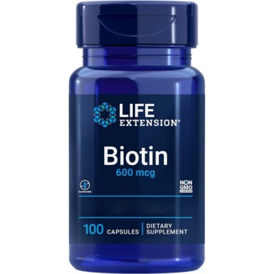 Life Extension, Biotin, 600mcg, 100 Kapseln - Blitzversand
