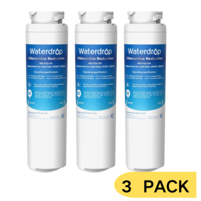Waterdrop MSWF Refrigerator Water Filter, Replacement for GE  MSWF,  Pack of 3