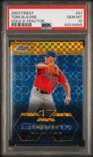 2003 FINEST GOLD X-FRACTOR #51 TOM GLAVINE 142/199 PSA 10