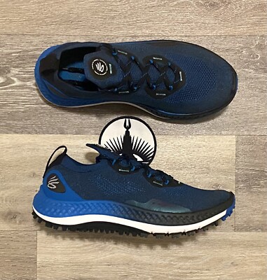 Under Armour UA Charged Curry Blue Black Golf 3025072-001 Men's 8, Women's 9.5