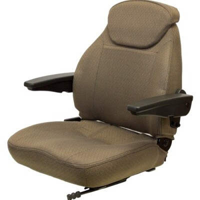 Fits John Deere Loader/Backhoe Seat Assembly - Fits Various Models - Brown Cloth