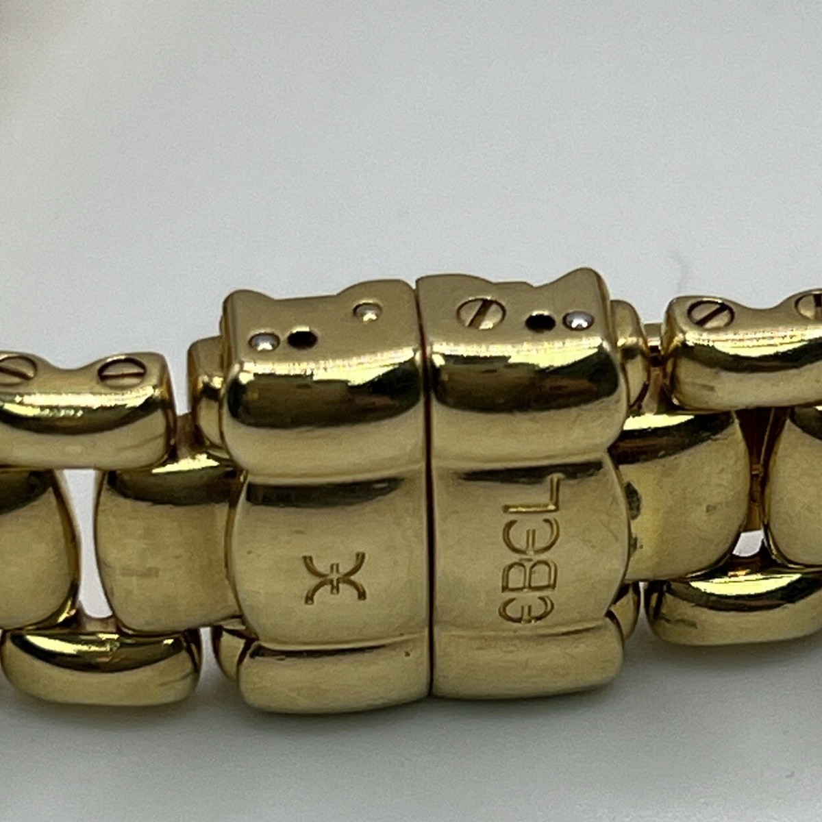 Ebel Beluga 18k Gold 24mm Diamond Watch Bracelet w/ Mother of