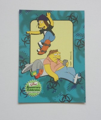THE SIMPSONS ANNIVERSARY CELEBRATIONS CARD 2000 BART SK8 # 52 JIMBO BARNEY SEHR GUTER ZUSTAND 
