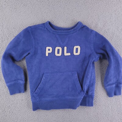 Polo Ralph Lauren Sweatshirt Kids Boys Toddler Size 1-3T Crewneck Blue  Pullover