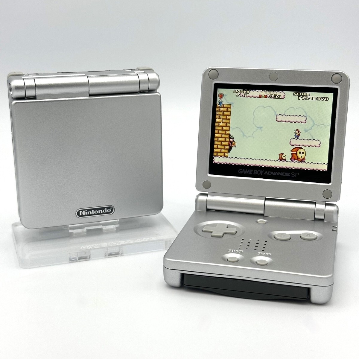 Gameboy Advance SP AGS-001 or IPS Platinum Silver *Glass