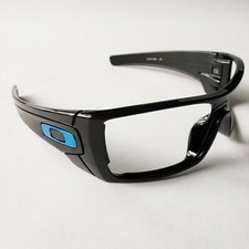 Oakley Batwolf Polished Black Replacement Frame Only Blue Icons OO9101