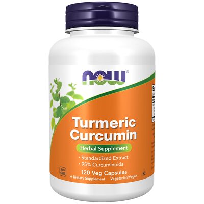 NOW Foods Curcumin Turmeric Herbal Supplement 120 Count Vcaps Antioxidant