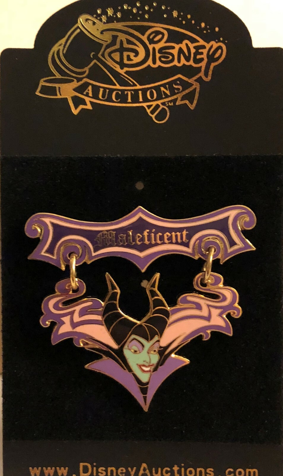 New! Rare Disney MALEFICENT Dangle Hanging Charm Pin LE 500