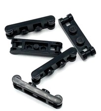 Lego 5 New Black Plates Modified 1 x 2 with Handles on Ends