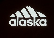 vintage Alaska Mountains Adidas Logo Souvenir t shirt L large outdoor