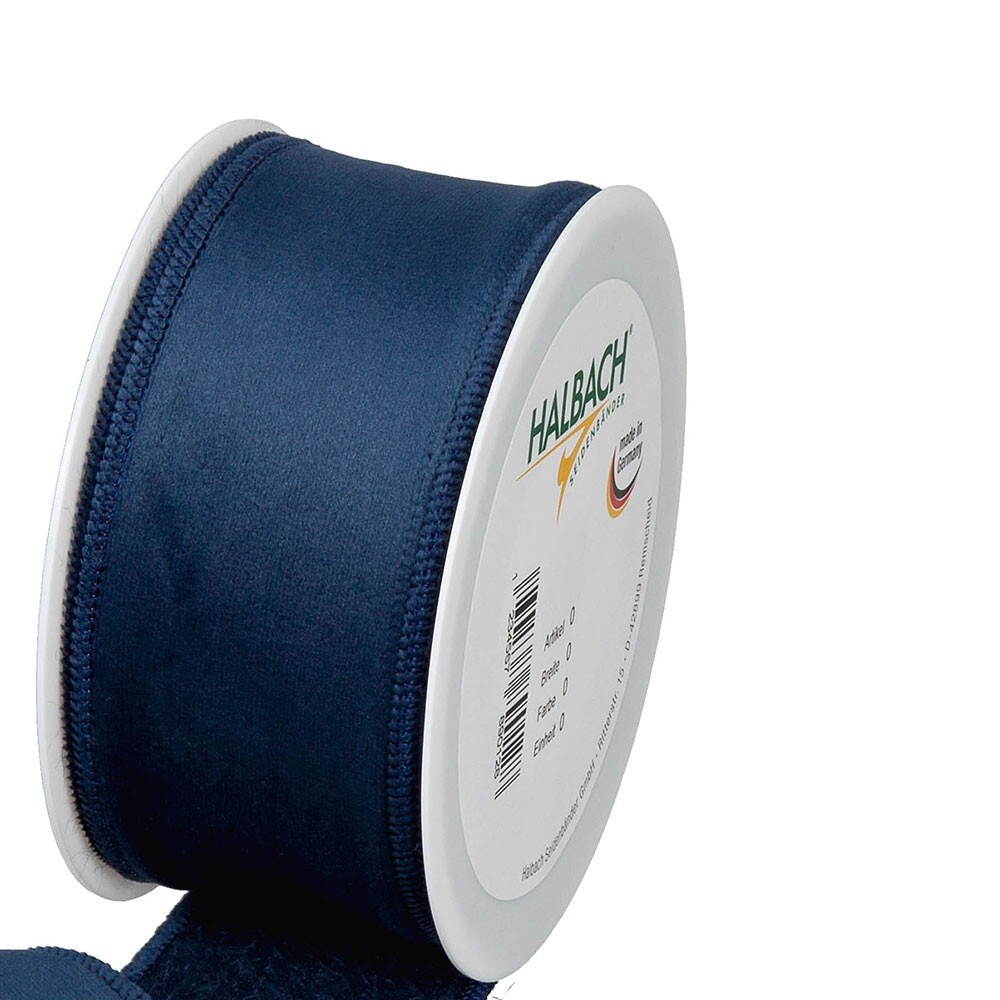 Christmas Velvet Fabric Ribbon 50mm x 8m Blue