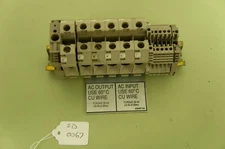 Lot of 12 Weidmüller Terminal Blocks WDU25 (x6) & WDU2.5 (x6) + End Caps & Rail