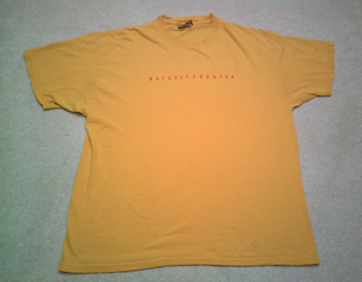 Vintage Moosejaw T Shirt Mens XL Extra Large Yellow Mountaineering Y2K