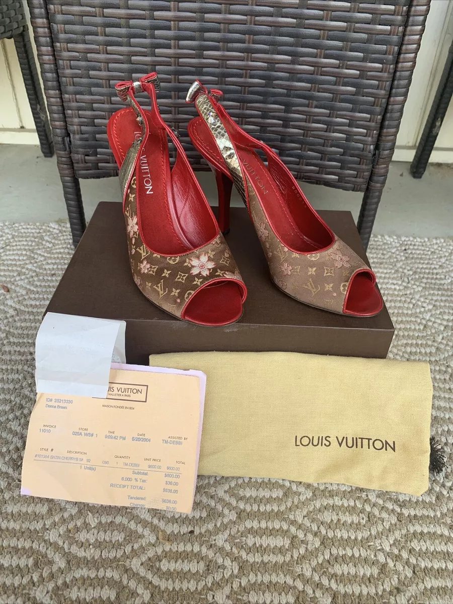 vuitton heels red