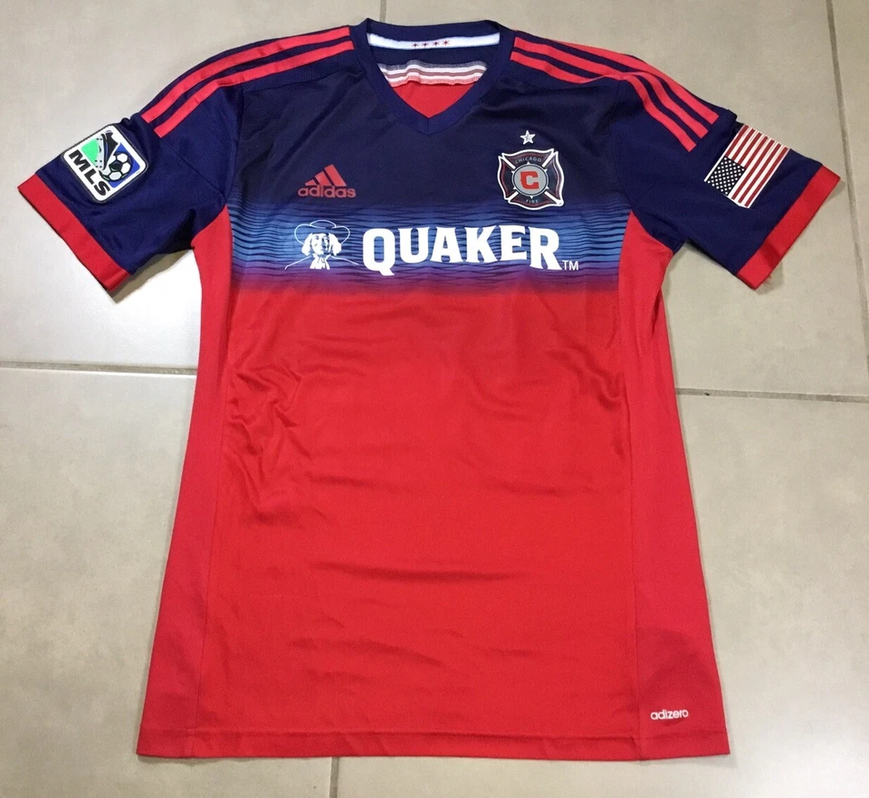 Men's Chicago Fire Adidas PAVEL PARDO #17 Sz S Adizero Quaker MLS Soccer Jersey - Image 3 of 4