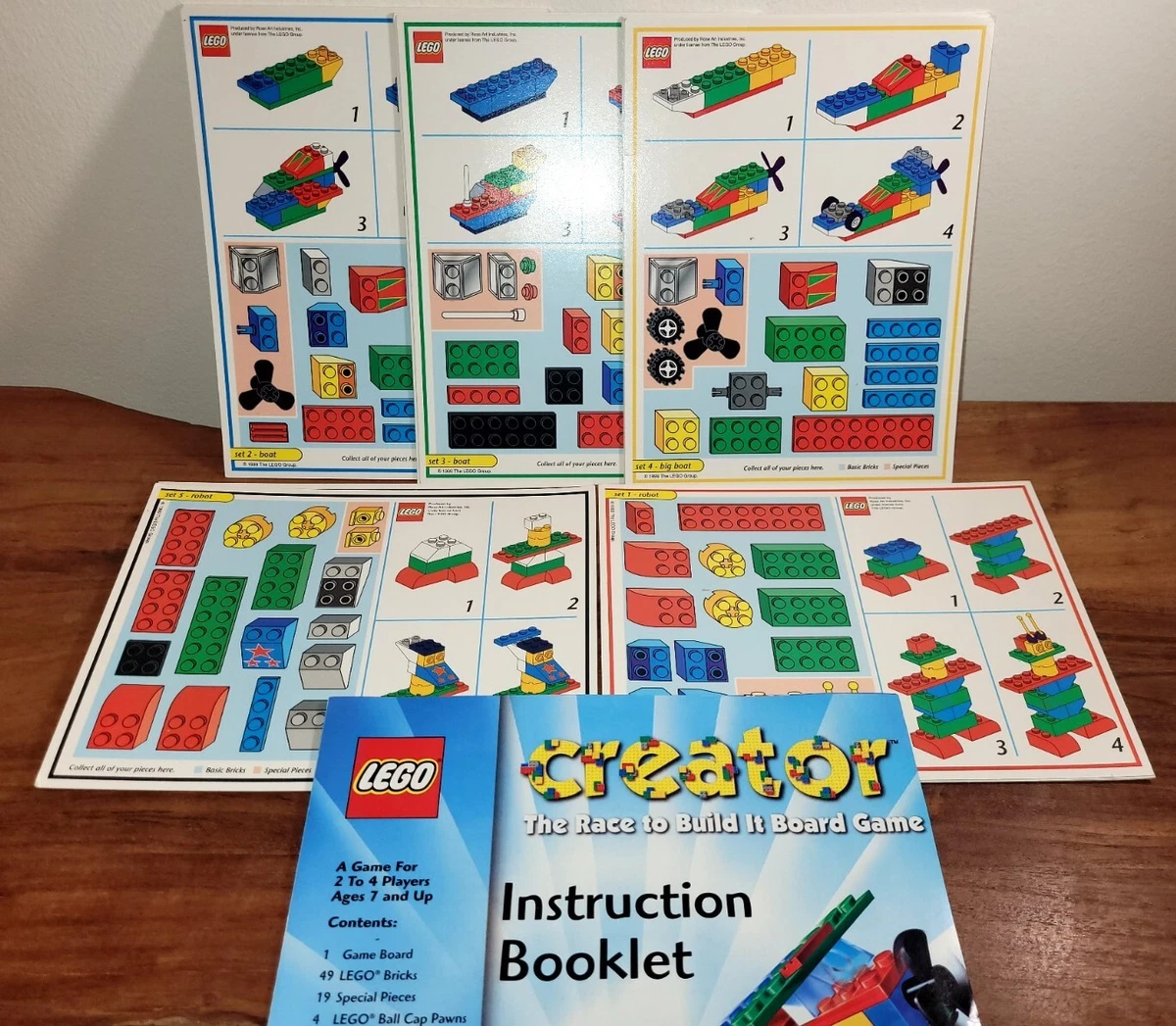LEGO Creator Race To Build It Board Game 1999 Includes Bricks Replacement Parts