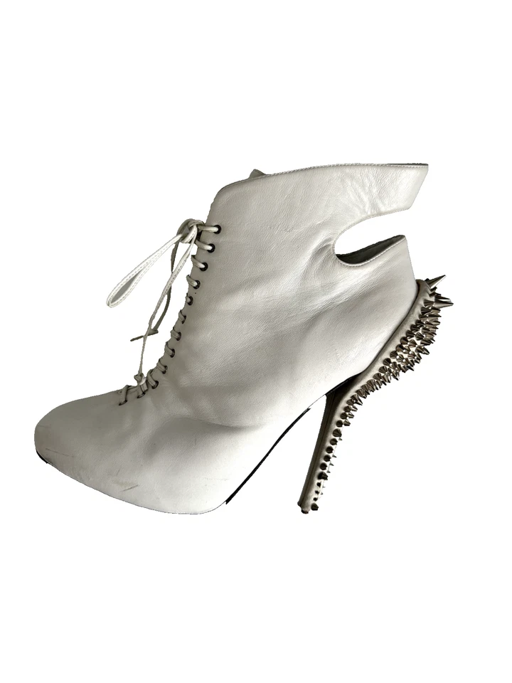 Giuseppe Zanotti White Leather Boots Size 39 - Image 4 of 4