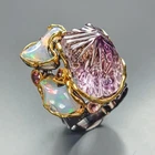 38 ct+ gemstons Natural Ametrine Ring 925 Sterling Silver Size 8.5 /R474850