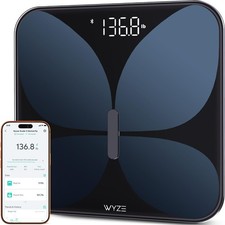 Wyze Smart Scale X Butterfly Digital Bathroom Scale Body Weight BMI Fat Black