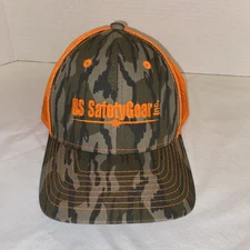Mossy Oak Camo Hat Mens OSFA Orange Strapback Cap Mesh US Safety Gear Hunting
