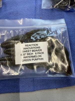 REACTION INNOVATION SWEET BEAVER 4.20'' WATERMELON GREEN PUMPKIN 6 PK