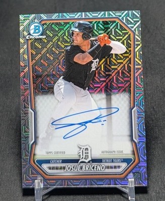 Josue Briceno Auto Mojo Refractor Chrome Rookie 2026 Bowman Card #BMA-JB Tigers